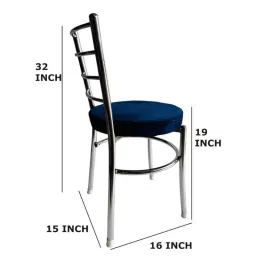 P P Chair Stainless Steel Chrome Finish Blue Multipurpose Dining Chair image 2