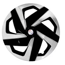 Auto Pearl 4 Pcs 16 inch Polypropylene Black &a; Silver Press Type Car Wheel Cover Set with Retention Ring for All Cars, WC_16in_Magnite_BlackSilver_Allcars-picture-48