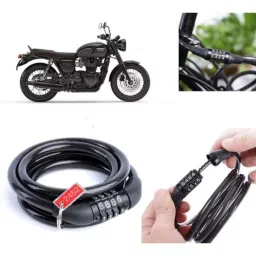 Auto Pearl PVC &a; Plastic Black Combination Cable Lock for Bonneville T120 BS6-picture-48