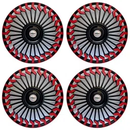 Prigan 4 Pcs 15 inch Polypropylene Black &a; Red Wheel Cover Set for Tata Zest, Hunter Black Red 15-picture-35