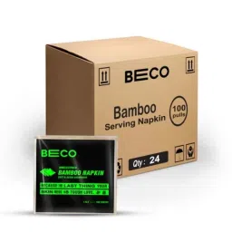 Beco 1 Ply 100 Pulls Bamboo Serving Napkin Box (Pack of 24)-picture-24