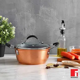 Bergner Infinity Chefs 20cm 2.5L Copper Non Stick Forged Aluminium Casserole with Glass Lid, BGIC-1094B image 2