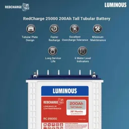 Luminous Zelio+ 1100 Pure Sine Wave Inverter &a; RC 25000 200Ah Tubular Battery Combo with Trolly image 3