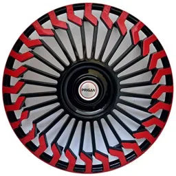 Prigan 4 Pcs 14 inch Polypropylene Black &a; Red Wheel Cover Set for Honda City Zx, Hunter Black Red 14 image 2