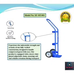 Suwas 46x30x140cm Steel Oxygen Gas Cylinder Handling Trolley, SU-OT-001 image 5