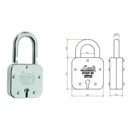 Link 65mm Brass &a; Steel Atoot Padlock with Free Key Hanger, 65205-BLPL-65 image 3