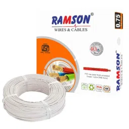 Ramson 0.75 Sqmm Single Core PVC Insulated White Multistrand Copper Wire, Length: 90 m-picture-22