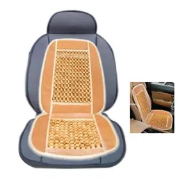 Kozdiko Wooden Bead Seat with Beige Velvet Border for Nissan Micra Active image 3