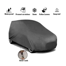 Riderscart Grey Matte Triple Stitched Universal Car Body Cover with Storage Bag image 2