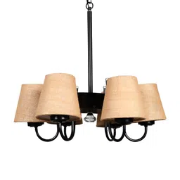 Devansh Beige & Black Iron Quirky Ceiling Lamp image 3