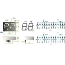 Oasistek 100 Pcs 0.80 inch Ultra Green Dual Digit Display Module Set, TOD-8201 image 2