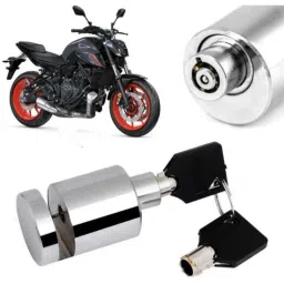 Auto Pearl Stainless Steel Silver Heavy Duty Anti Theft Motorcycle Disc Brake Lock, Lock_515-picture-13