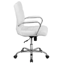 Furniturstation Leatherette Leaman White Ergonomic Mid Back Office Chair, SBF_OF-28LWT image 4