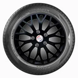 Auto Pearl 4 Pcs 14 inch Polypropylene Black Press Type Car Wheel Cover Set with Retention Ring for Hyundai Accent, WC14in_VIVA_Black_Accent image 4