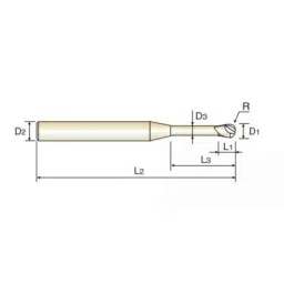YG-1 0.2mm 2 Flute Carbide Ball Nose End Mill for RIB Processing, G8A46958 image 2
