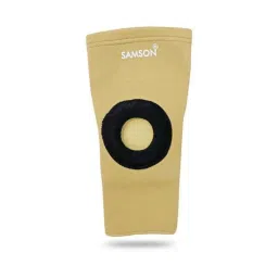 Samson NE-0607 Beige Open Patella Gel Pad Single Knee Cap, Size: XXL image 2