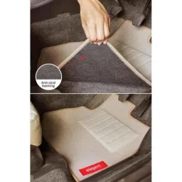 Elegant Jewel 5 Pcs Polypropylene &a; Non Woven Beige Carpet Car Floor Mat Set for Maruti Suzuki Zen image 3