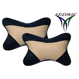 Kozdiko 2 Pcs Memory Foam Beige &a; Black Car Neck Rest Cushion Pillow Set for Toyota Etios Platinum image 2
