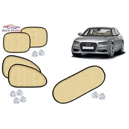 Auto Pearl 5 Pcs PVC &a; Mesh Beige Window &a; Rear Sun Shade Set for Audi A6-picture-24