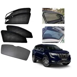 Kozdiko 5 Pcs Polyester Black Car Sun Shades for Mahindra XUV 700-picture-45