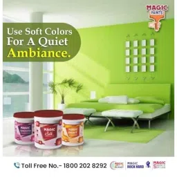 Magic Paints Smart Glomor 1 Liter Hint of Olive Glossy Finish Interior Acrylic Emulsion Paint image 4