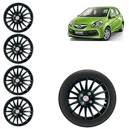 Auto Pearl 4 Pcs 14 inch ABS Black Car Wheel Cover Set Honda Brio-picture-11