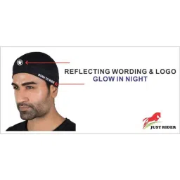 Just Rider Black Thermal Retention &a; Performance Moisture Wicking Skull Cap Helmet Liner for Men (Pack of 5) image 2