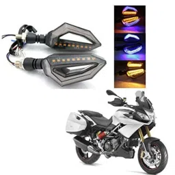Kozdiko 4 Pcs Bike D Shaped 9 LED Front &a; Rear Side Turn Signal Indicator Light Set for Aprilia Caponord 1200-picture-30