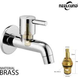 Neelkund Flora Brass Silver Chrome Finish Bib Tap (Pack of 2) image 3