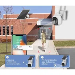 Hanutech 4MP 4G Solar PTZ Sim Camera with Night Vision, PIR Detection &a; 5X Hybrid Zoom image 3