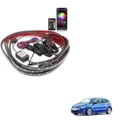 Kozdiko 12V Car Underbody Multicolor LED Strip Light Set with Wireless Remote for Volkswagen Polo Gt-picture-29