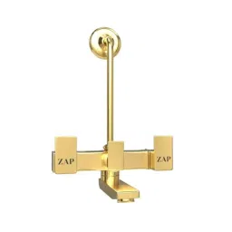 ZAP Skoda Brass Gold Plated 2 in 1 Wall Mixer with Provision for Over Head Shower &a; Long Bend Pipe-picture-13