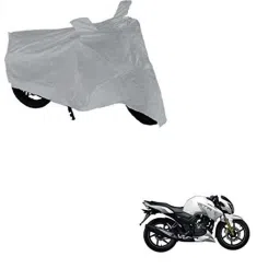 Kozdiko Silver Bike Body Cover with Mirror Pockets for TVS Apache RTR 180, kozd_16976-picture-28