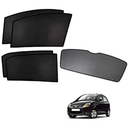 Kozdiko 5 Pcs Polyester Black Non Magnetic Window &a; Rear Sun Shades Set for Chevrolet Spark-picture-25