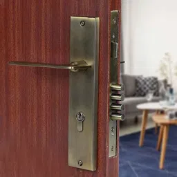 Voltizi Bentley 10 inch Stainless Steel 304 Antique Brass Finish Cylindrical Plate Mortise Door Lock Handle Set-picture-34