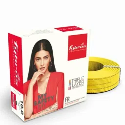 Fybros 10 Sqmm 90m Yellow Single Core FR PVC Insulated Multistrands Industrial Cable, FWC1007-picture-45
