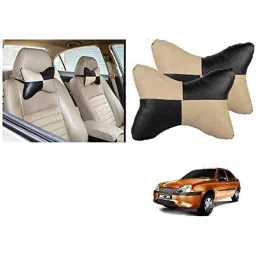 Kozdiko 2 Pcs Black &a; Beige Square Chess Design Car Neck Rest Pillow Set for Ford Ikon-picture-33