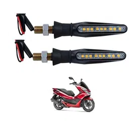 Kozdiko 4 Pcs Plastic Front &a; Rear Side Sleek Yellow Bike Indicator Set for Honda PCX 150-picture-11