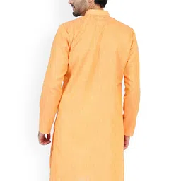 TAHVO Men Orange Kurta image 3