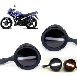 Auto Pearl 2 Pcs 12V Black Bike Front LED Indicator Light Set for Yamaha Gladiator, F450-picture-17