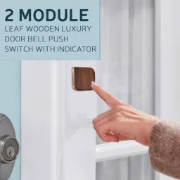 Anchor Obel Leaf 6A 2 Module Wooden Luxury Door Bell Switch with Indicator, 8420 image 4