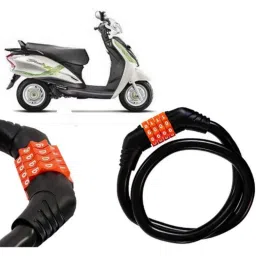 Auto Pearl Black &a; Orange 4 Digit Anti-Theft Combination Number Lock for Moto Corp Duet-picture-19