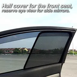 Kozdiko 4 Pcs Black Half Magnetic Car Sun Shade Set for Mahindra KUV 100 image 3