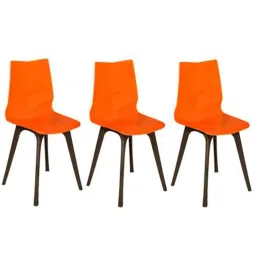 Regent Diamond Shell Plastic Black &a; Orange Chair (Pack of 3)-picture-44