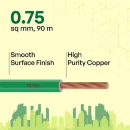 Polycab Optima Plus 1.5 Sqmm Single Core Green FRLF Copper PVC Insulated House Wire, Length: 90 m image 5