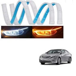 Kozdiko 2 Pcs 60cm Flexible White Daytime Running Light Set with Matrix Yellow Indicator &a; Turn Sequential Flow for Hyundai Sonata-picture-17