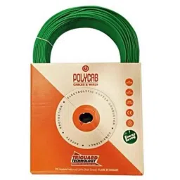 Polycab 1.5 Sqmm 1.1kV 1 Core Copper PVC Insulated FR Green Wire, Length: 300 m-picture-30