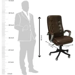 Veeshna Polypack Fabric Brown High Back Office Executive Chair, CRH-1041 image 2