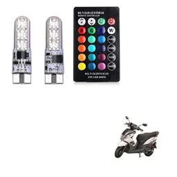 Kozdiko 2 Pcs 12V T10 Polycarbonate RGB LED Scotty Light Set with Remote Control for Yamaha Ray Z-picture-48