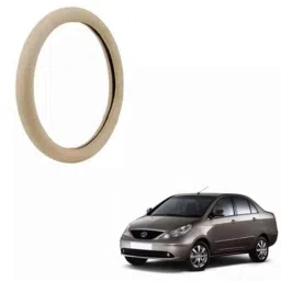 Enexoya 105284 Vehicle Specific Fit Passenger Car Beige 10 Inch 5x2x3 cm Polyutherine Leather Polyutherine Tata Indigo Steering Wheel Cover-picture-10